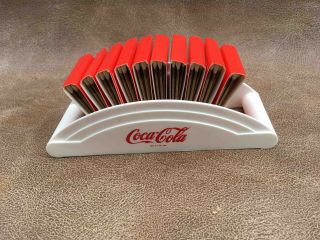 Old White Plastic Coca - Cola Soda Match Book Holder With Matches
