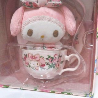 Sanrio My Melody X Laura Ashley Plush Doll & Tea Cup Saucer Set F/s Japan