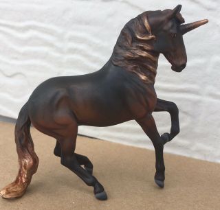 Breyer Sm Stablemate Alborozo Unicorn Cm Custom - Lovely Copper Black