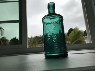 Antique Stafford’s Master Ink Bottle Fine Deep Blue Green