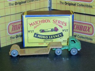 Matchbox Moko Lesney Bedford Low Loader 27 a2 MW braces SC4 EXC & crafted box 4