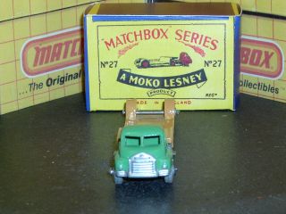 Matchbox Moko Lesney Bedford Low Loader 27 a2 MW braces SC4 EXC & crafted box 5