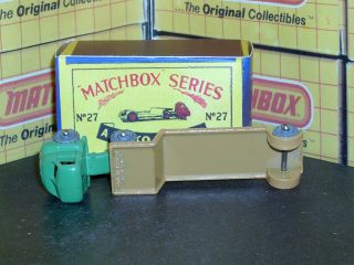 Matchbox Moko Lesney Bedford Low Loader 27 a2 MW braces SC4 EXC & crafted box 7