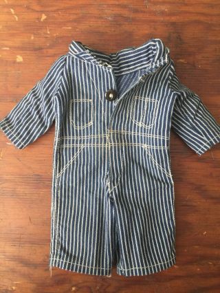 Buddy Lee Doll Coveralls Union Made Sanforized Striped