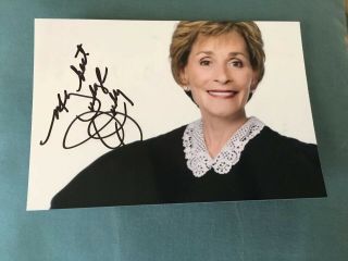 Judge Judy Hand Signed In Person 4x6 Photo W/coa No Personalization Very Rare