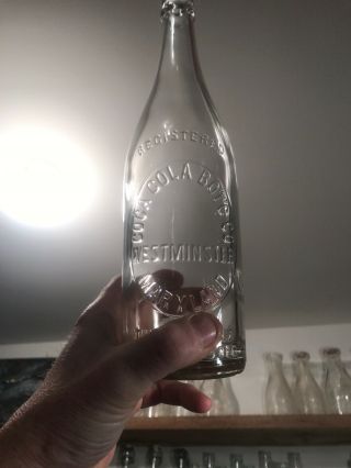 Crystal Clear Coca Cola Bottling Co Westminter Md 24 Oz Vintage Soda Bottle