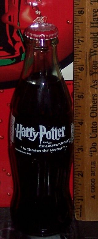 2002 Harry Potter & The Chamber Of Secrets W Upc 8oz Glass Coca Cola Bottle