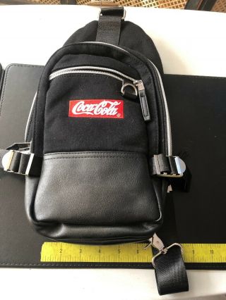 Coca - Cola Black Sling Backpack Bag With Adjustable Strap