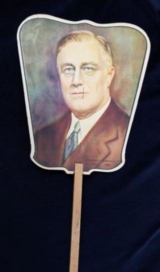 Old Advertising Premium Fan Haines Shoe Wizard York Pa Franklin Roosevelt