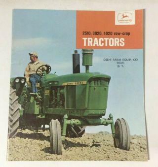 1966 John Deere 2510,  3020,  4020,  Row - Crop Tractors 32 Page Brochure