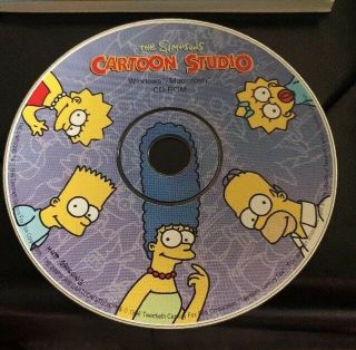 Vintage The Simpsons Cartoon Studio CD Rom (PC,  1996) - RARE 2