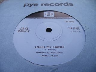 Dave Davies (the Kinks) Rarest Hold My Hand/ Creeping Jean Non - Album Tracks 1969