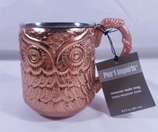 Owl Moscow Mule 9.  5 Oz Mug; Color: Copper/silver; W/ Tags