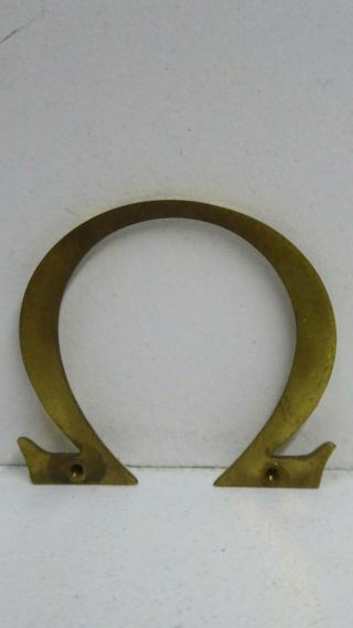 VINTAGE JEWELLERY WATCH SHOP SIGN DISPLAY STORE COUNTER OMEGA BRASS SYMBOL 2
