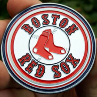 Premium Mlb Boston Red Sox Poker Card Guard Chip Protector Golf Marker Coin