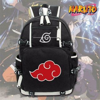 Anime Naruto Akatsuki Red Cloud Backpack School Shoulder Bag Rucksack Cosplay