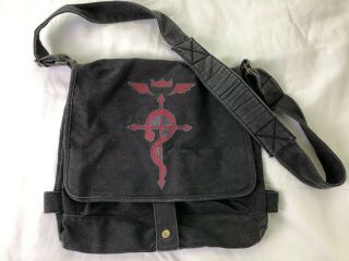 Fullmetal Alchemist Brotherhood Black Messenger Bag Adjustable Strap Anime