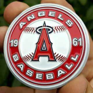 Premium Mlb Los Angeles Angels Poker Card Guard Golf Marker Chip Protector Coin