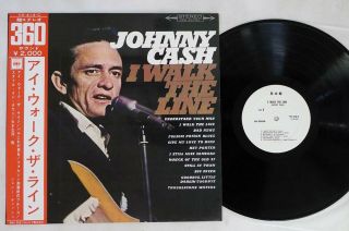 Johnny Cash I Walk The Line Cbs Ys 414 - C Japan Obi Promo Flipback Cover Vinyl Lp