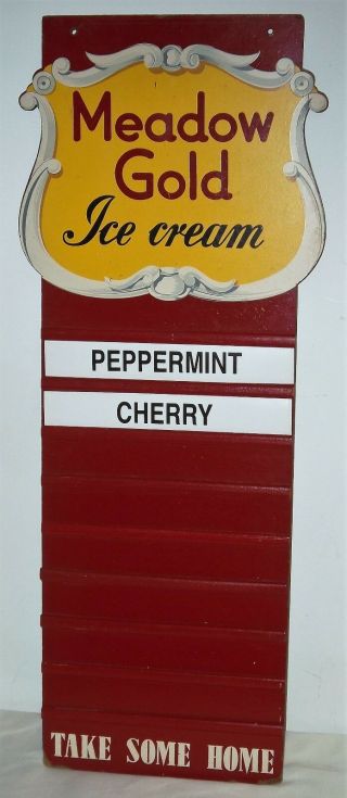 Kay Meadow Gold Ice Cream Flavors Take Some Home Single Sided Masonite Sign -