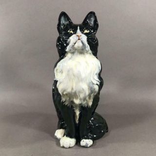 Hand Painted PADRE POTTERY Cat Figurine from ' California Regal ' Line,  c.  1940 ' s 2