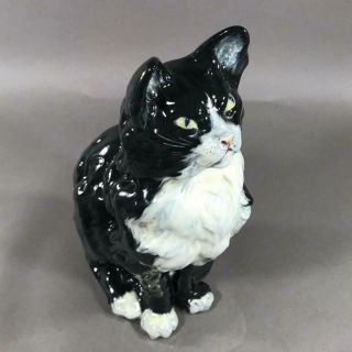 Hand Painted PADRE POTTERY Cat Figurine from ' California Regal ' Line,  c.  1940 ' s 6