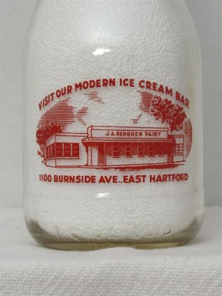 Trpq Milk Bottle Bergren Dairy Farms East Hartford Ct Hartford County Plant Pic