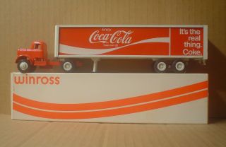 Coca Cola Die Cast Tractor Trailer Truck Silver Rear Doors Winross