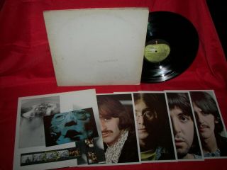 The Beatles Self Titled 2 Lp Record Apple White Album W Post Cards Poster
