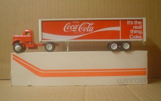 Coca Cola Die Cast Tractor Trailer Truck Red Rear Doors Winross