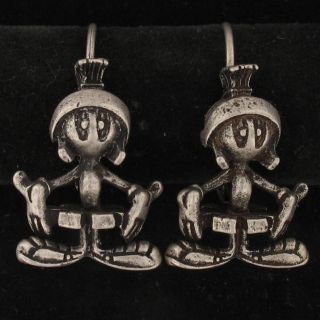 Earrings Marvin The Martian Warner Bros Looney Tunes Pewter Wb Store 4087
