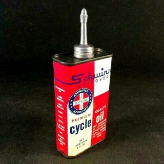 SCHWINN APPROVED CYCLE OIL HANDY OILER LEAD TOP TIN CAN Rare Old Advertising 50s 3