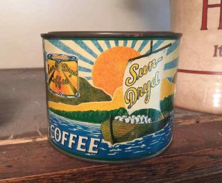 Harry Horne’s Sun - Dryd One Pound Pry Lid Coffee Tin Toronto Canada Graphics