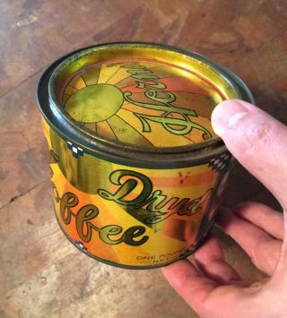 Harry Horne’s Sun - Dryd one pound pry lid coffee tin Toronto Canada GRAPHICS 2