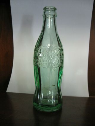 Vintage 1915 Hobbleskirt Green Coca Cola Bottle 6 Oz Riverside York