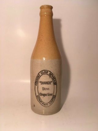 Country Club Beverages Stone Ginger Beer Bottle Vancouver B.  C.  Medalta Potteries