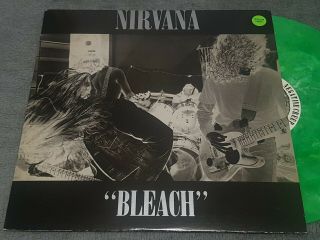 Nirvana - Bleach - 1992 Sub Pop Rare Bottle Green Marbled Vinyl Us Reissue Lp