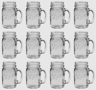 Bridal Wedding Set 12 Usa Mason 16oz Jar Drinking Glasses Mugs Emb Ball Mason