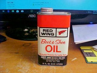 Vintage 1964 Red Wing Boot And Shoe Oil Full Can - Tin Gas Oil Advertisement
