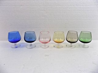 Vintage Mini Glass Brandy Snifters / Shot Glass - Set Of Six
