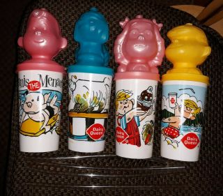 Dairy Queen Dennis The Menace Character Cup Set With Straws - Ruff Joey Margaret