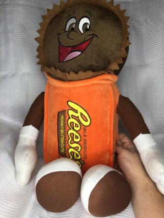 24” Reeses Plush Peanut Butter Cups Milk Chocolate Mascot Euc Stuffed Animal