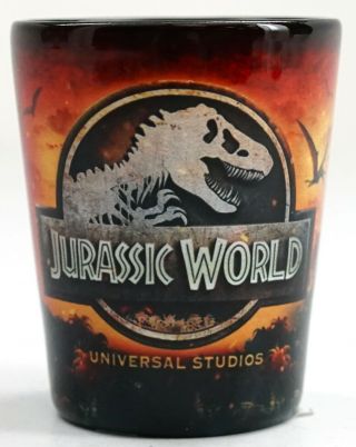 Universal Studios Jurassic World Logo Gates T - Rex Attraction Shot Glass
