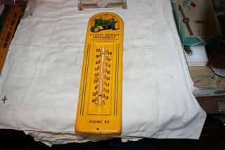 Antique Rare John Deere Advertising Thermometer,  Floyd Mesch Imp.  Stanton,  Nebr 2