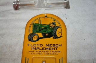 Antique Rare John Deere Advertising Thermometer,  Floyd Mesch Imp.  Stanton,  Nebr 3