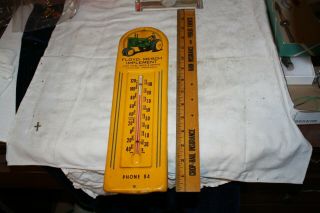 Antique Rare John Deere Advertising Thermometer,  Floyd Mesch Imp.  Stanton,  Nebr 8