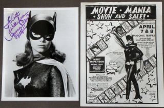 YVONNE CRAIG Batgirl TV Batman series 8x10 autographed photo TM 3