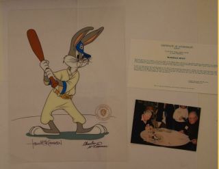 " Baseball Bugs " Bugs Bunny Limited Sericel Hand Signed Tom Charles Mckimson Uf