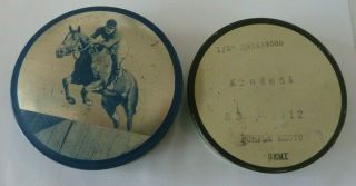 Steeple Chase Typewriter Ribbon Tin Horse And Rider Graphic