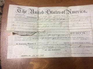 1848 James K Polk President,  Land Grant,  Document Signed,  Springfield Missouri